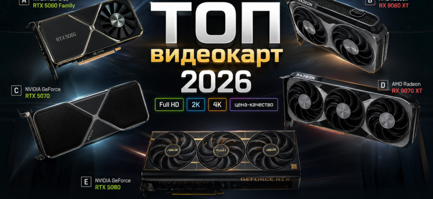 топ видеокарт 2026 года лучшие модели для игр Full HD 2K 4K и работы