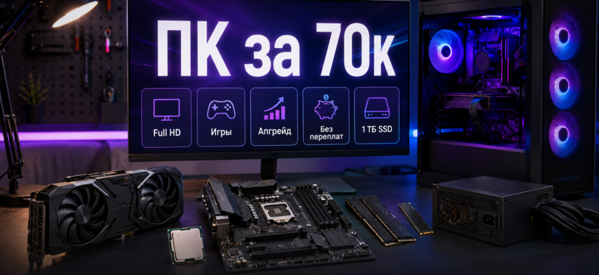 сборка ПК за 70к в 2026 году для игр в Full HD и 2K