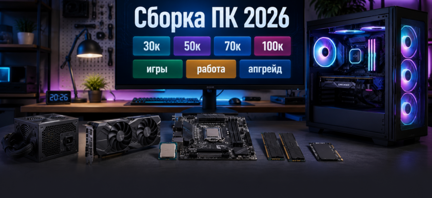сборка ПК в 2026 году лучшие конфигурации от 30к до 100к