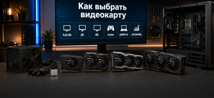 как выбрать видеокарту для компьютера в 2026 году для игр и работы