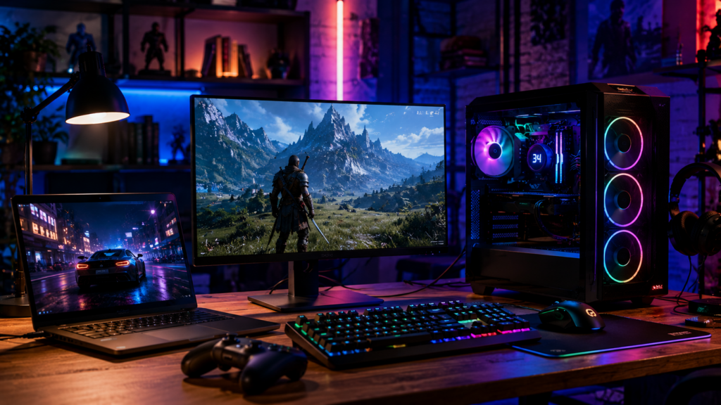 игры для слабых ПК и ноутбуков на игровом столе с RGB-подсветкой