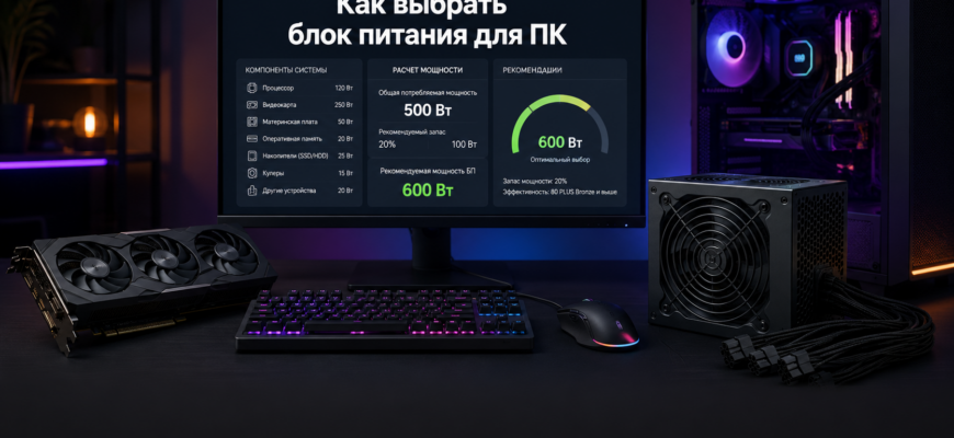 блок питания для ПК и выбор мощности под видеокарту