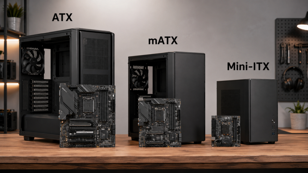 размеры корпусов ПК ATX mATX и Mini-ITX