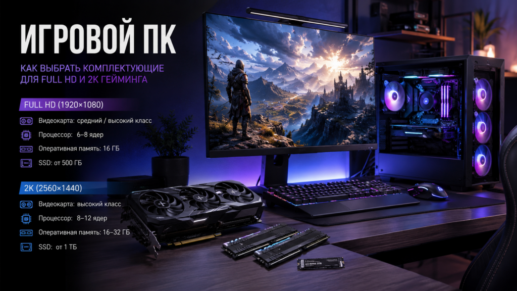 подбор игрового ПК для Full HD и 2K
