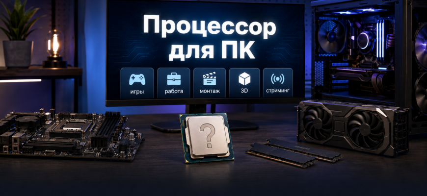 процессор для ПК и выбор CPU для игр работы монтажа и 3D