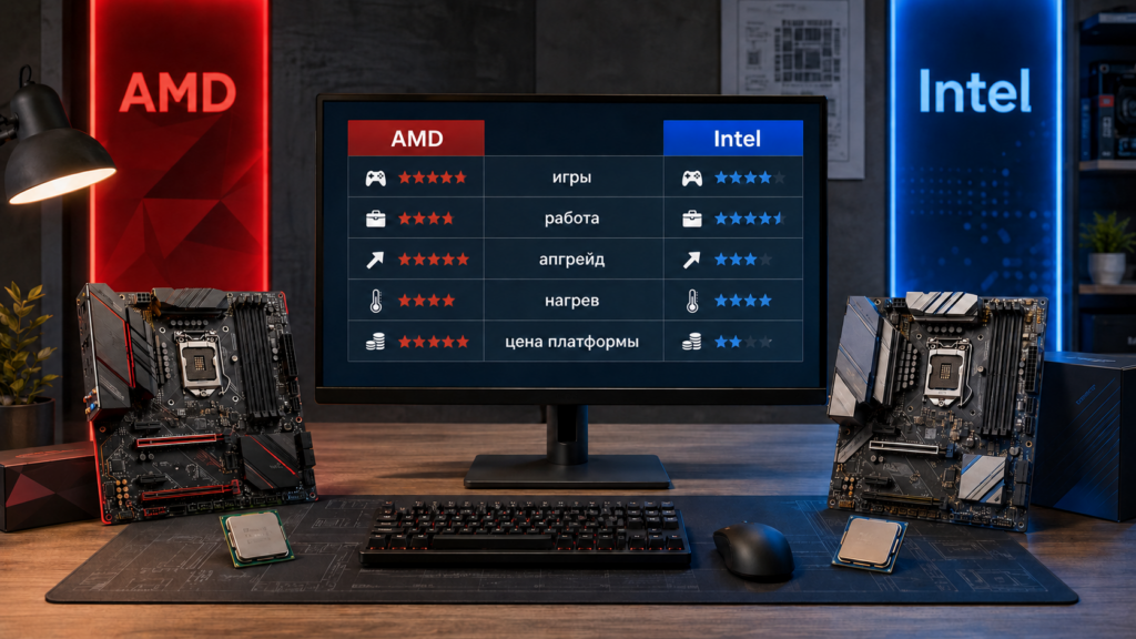 AMD или Intel какой процессор выбрать для ПК в 2026 году