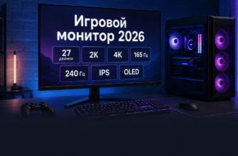 Игровой монитор 2026 для ПК с выбором герцовки разрешения и матрицы