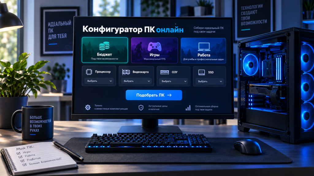 Подбор ПК под игры, работу, учебу и бюджет через конфигуратор