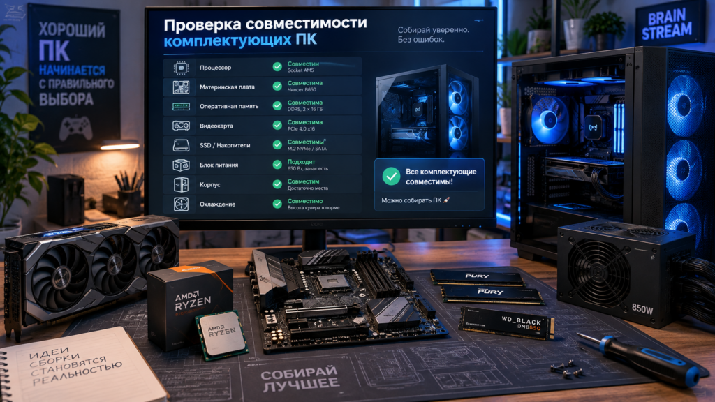 Проверка совместимости комплектующих ПК перед сборкой компьютера