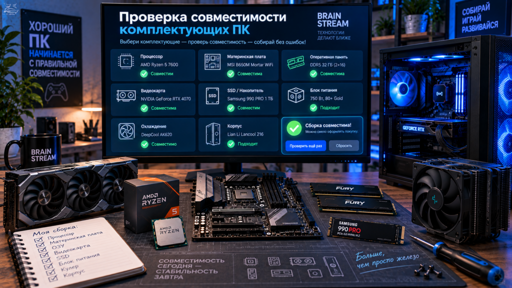 Проверка совместимости комплектующих ПК онлайн перед сборкой
