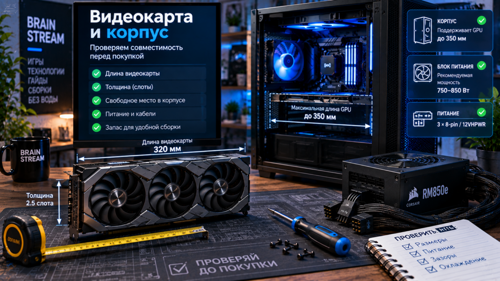 Проверка совместимости видеокарты с корпусом и блоком питания