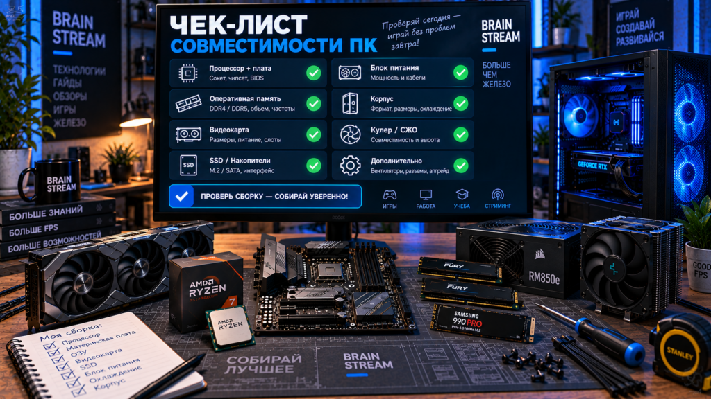 Чек-лист проверки совместимости комплектующих ПК перед покупкой